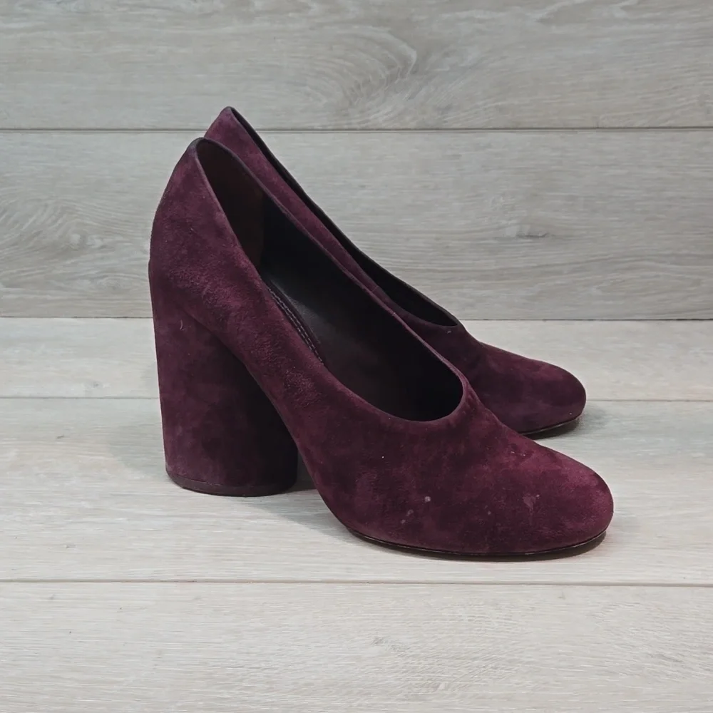 Tory Burch Womens Lucia Suede Heels wine shoes sz 8M